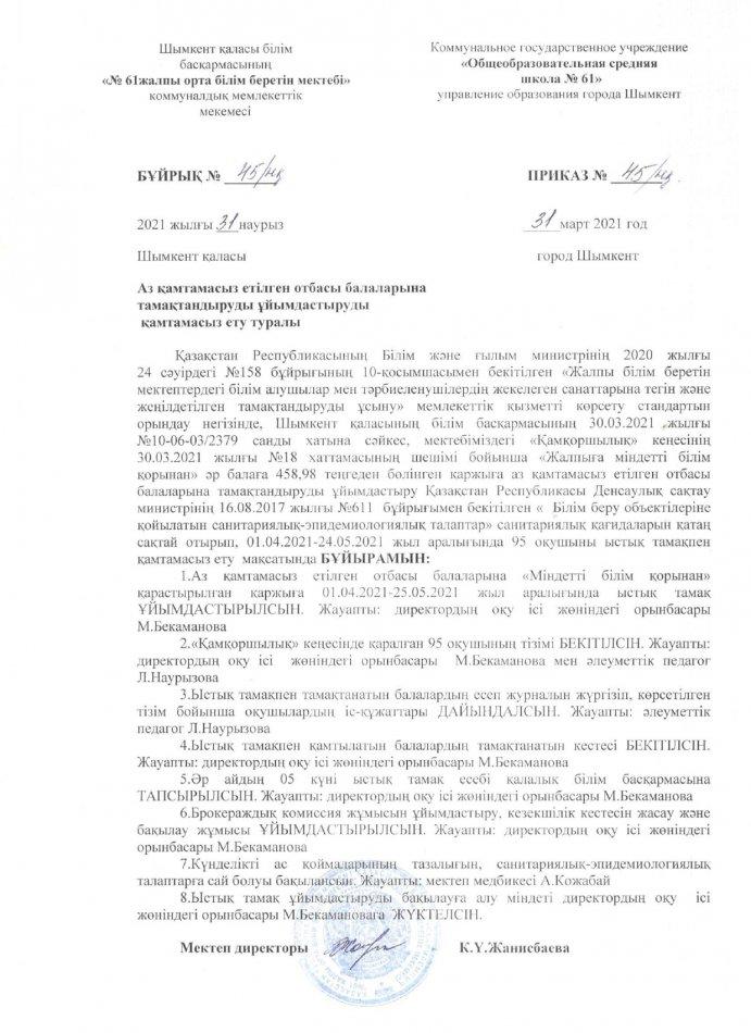 ыстық тамақ 2021 наурыз  2