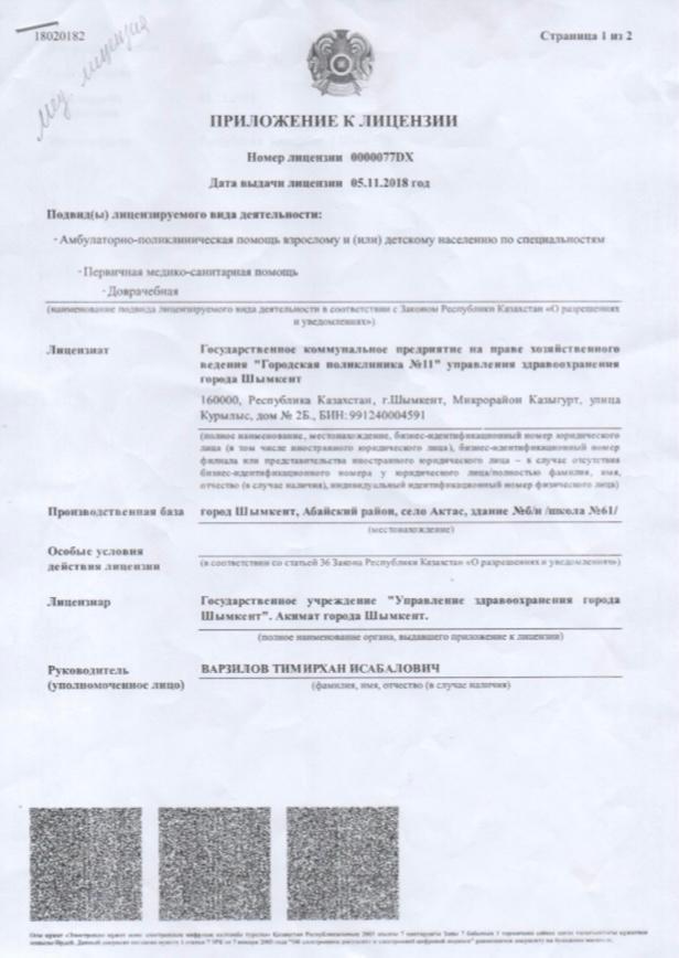 Лицензиясы және сертификат