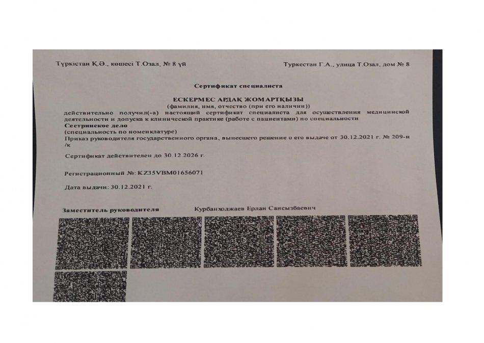 Медбике Сертификат