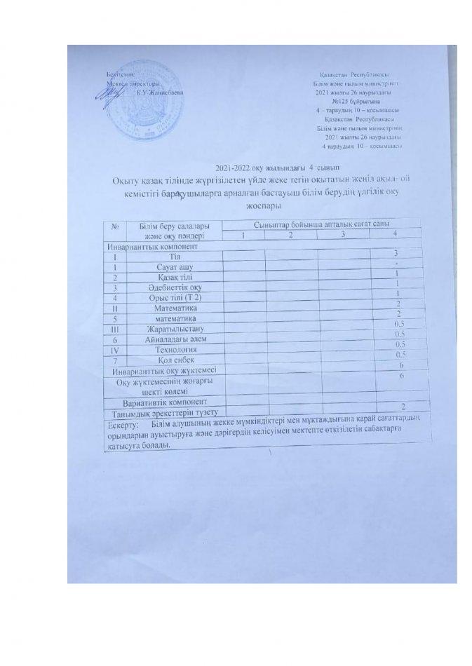 Үйде оқыту құжаты